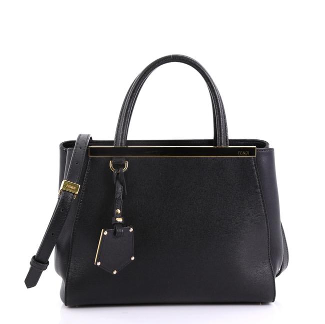 Fendi 2jours Handbag Petite Black Leather Satchel 