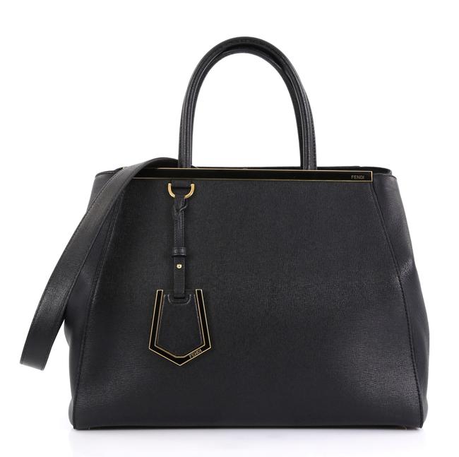 Fendi 2jours Medium Black Leather Satchel 