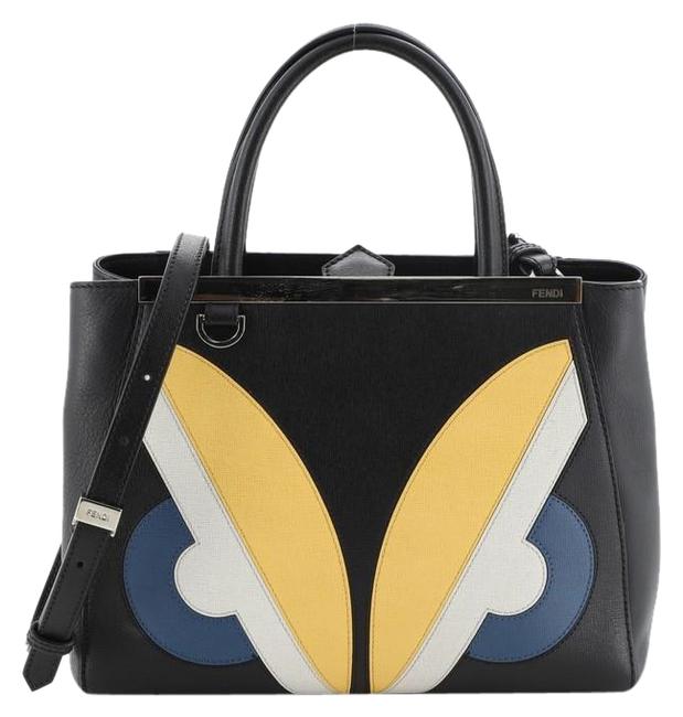 Fendi 2jours Monster Calfskin Petite Black Leather Satchel 