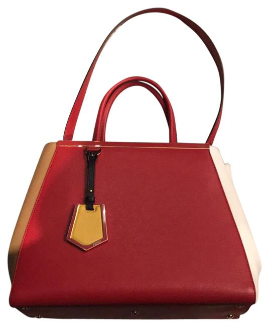 Fendi Tote Bag 2jours Colorblock Leather Satchel 