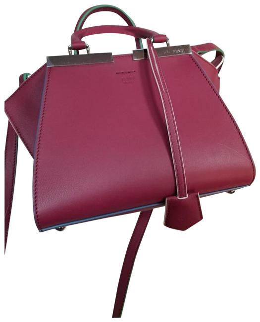 Fendi 3 Jours Burgandy Leather Satchel 