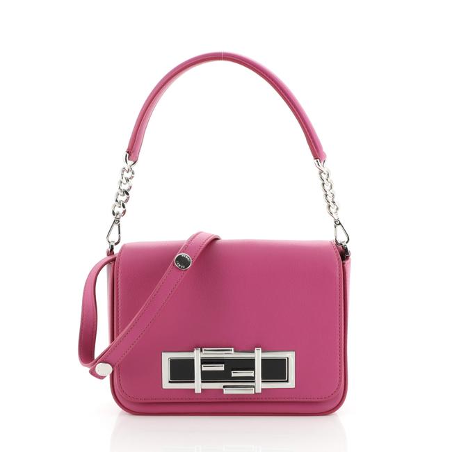 Fendi 3baguette Convertible Calfskin Small Pink Leather Cross Body Bag 