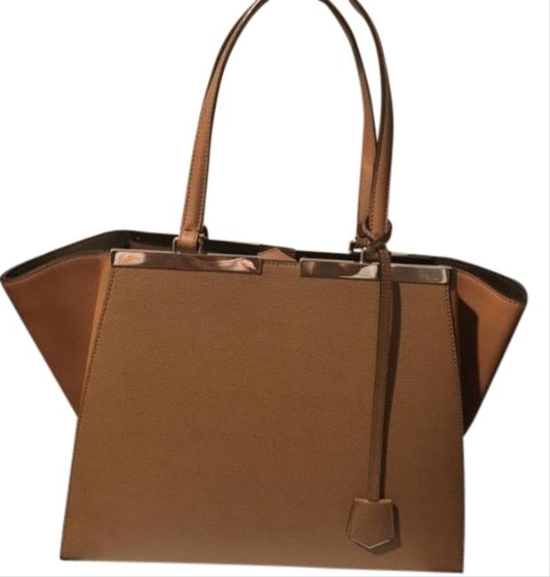 Fendi 3jours "Barley" Tan Light Brown Leather Satchel 