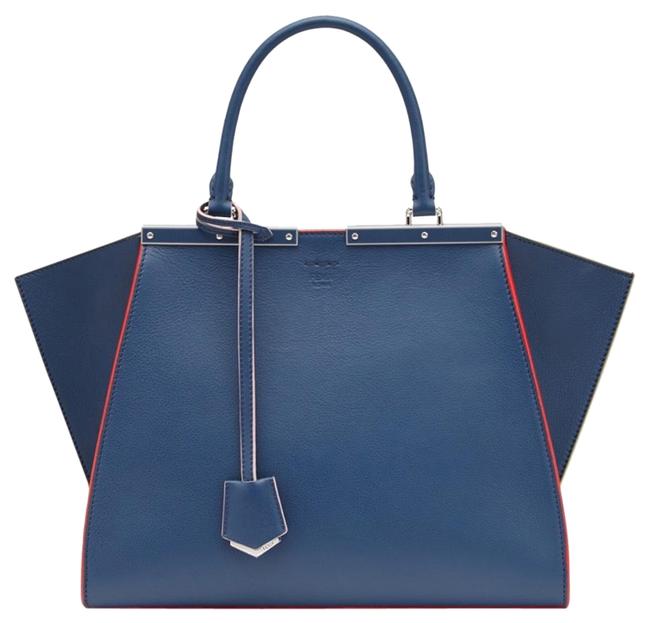 Fendi 3jours Blue Leather Satchel 
