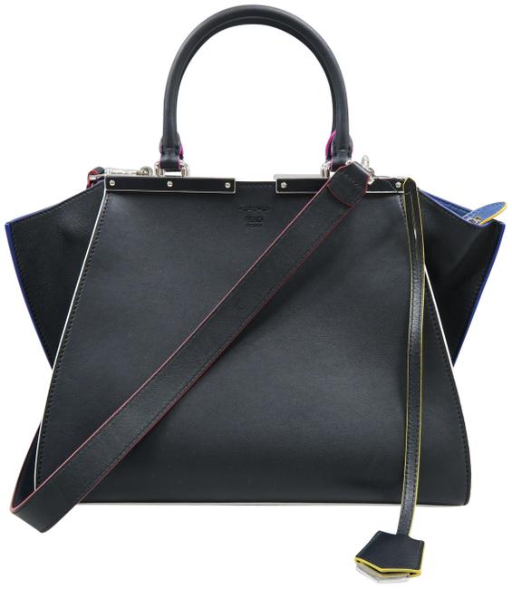 Fendi Tote Bag 3jours Dolce Black Calfskin Leather Satchel 