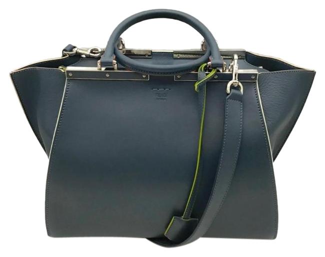 Fendi 3jours Navy Leather Satchel 