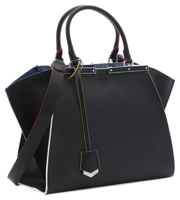 Fendi &3jours& Shopper Black Leather Cross Body Bag 