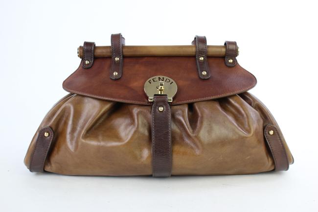 Fendi 6fj928 Brown Leather Satchel 