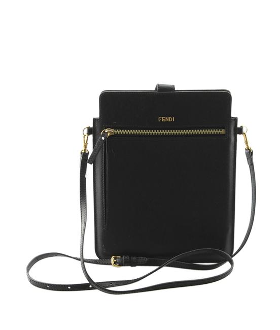 Fendi 7ar322 Ipad 134294 Black Leather Cross Body Bag 