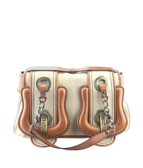 Fendi 8bn165 165306 Tan Canvas Satchel 