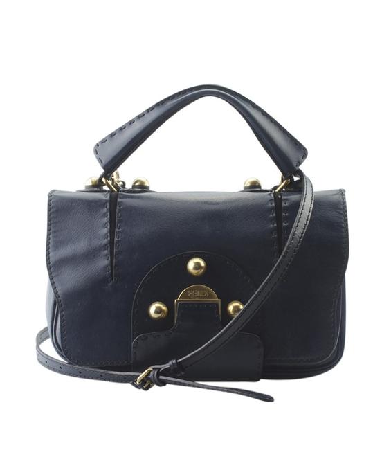 Fendi 8bn199 153721 Blue Leather Satchel 