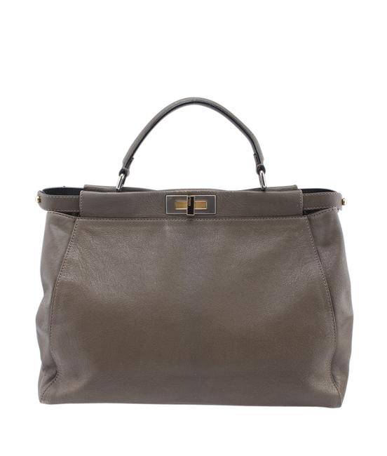 Fendi 8bn210 Large Peekaboo 157757 Xbrown Leather Satchel 