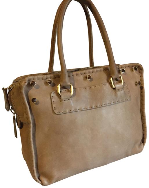 Fendi 8bn216 dhu Beige Leather Satchel 