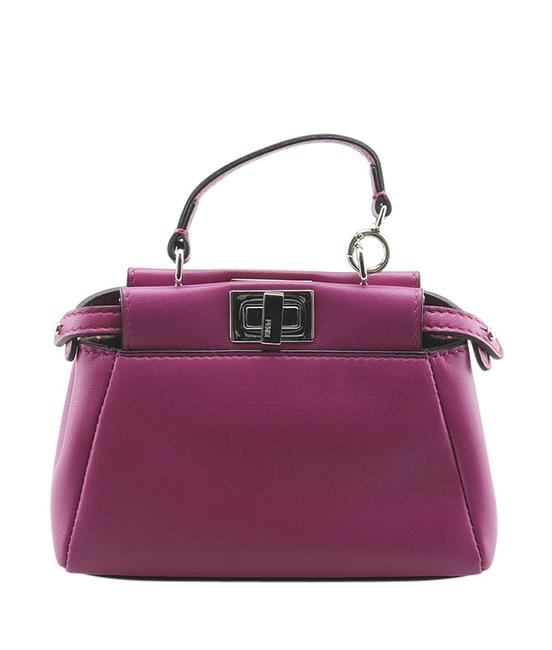 Fendi 8m0355 Micro Peekaboo 140199 Purple Leather Cross Body Bag 