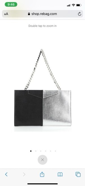 Fendi And Silver Black Leather Clutch 
