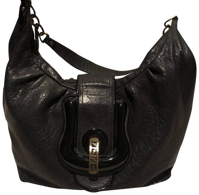 Fendi And Wallet Black Leather Hobo Bag 