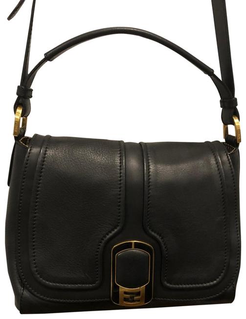 Fendi Anna Black Leather Cross Body Bag 