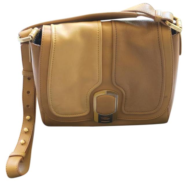 Fendi Flap Anna Mustard Leather Cross Body Bag 