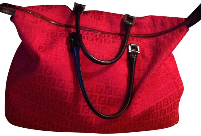 Fendi Anything From Red Logo and Leather Satchel 