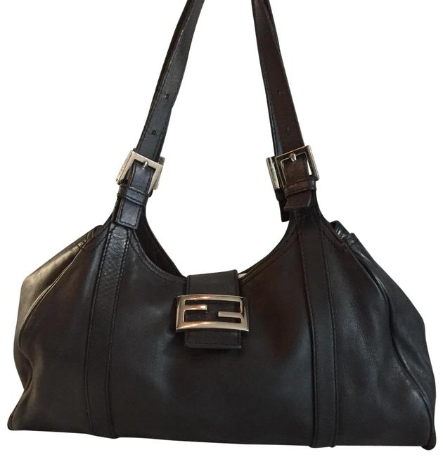 Fendi Baguette Black Nappa Leather Hobo Bag 