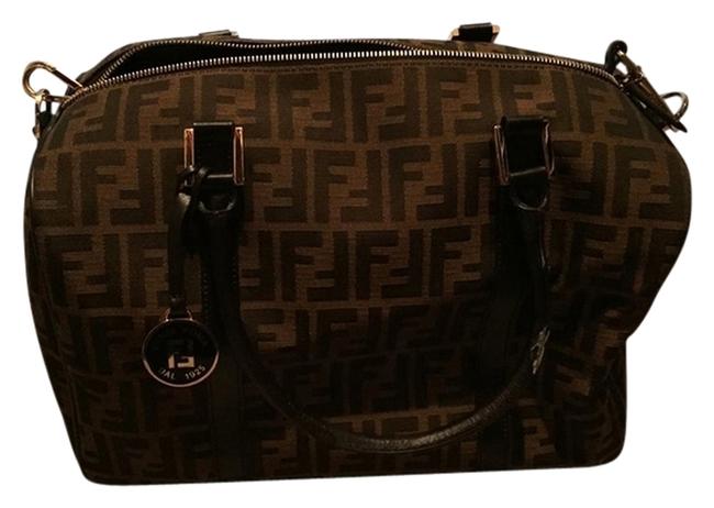 Fendi Baulotto Dark Brown Cloth Cross Body Bag 