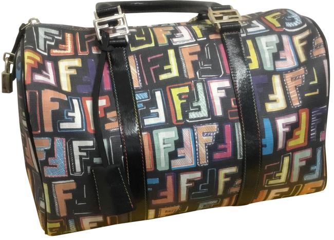 Fendi Baulotto Forever Black Coated Canvas Satchel 