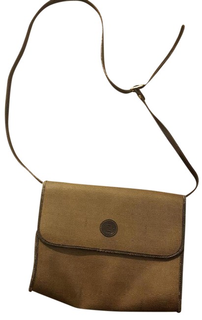 Fendi Beige and Black Canvas Cross Body Bag 