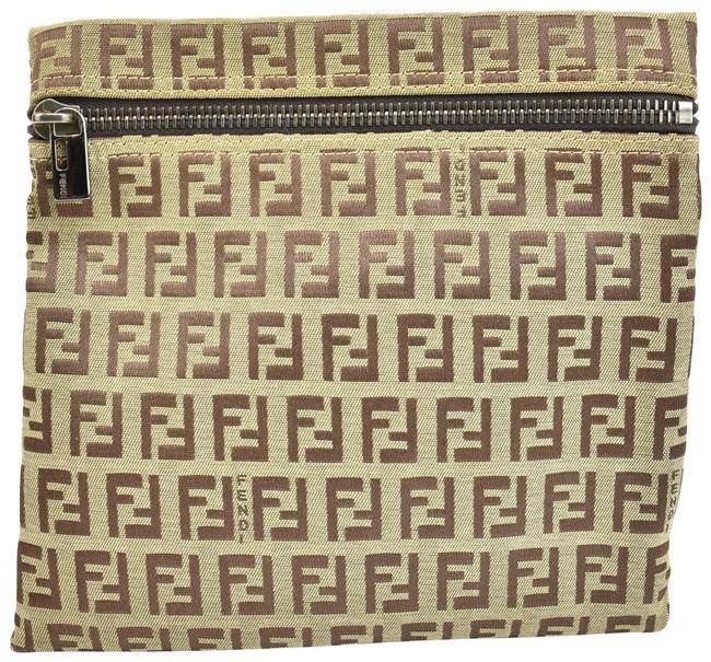 Fendi Beige "Ff" Logo TravelCosmetic Pp Clutch 