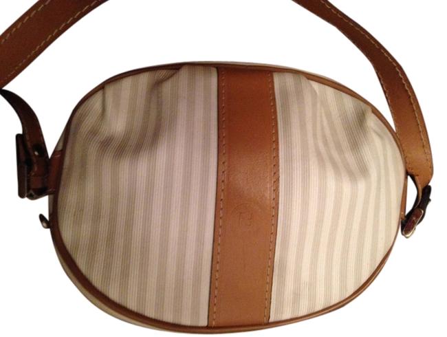 Fendi Beige Vinyl with Leather Trim Cross Body Bag 