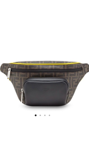 Fendi Belt Brown Canvas Cross Body Bag 