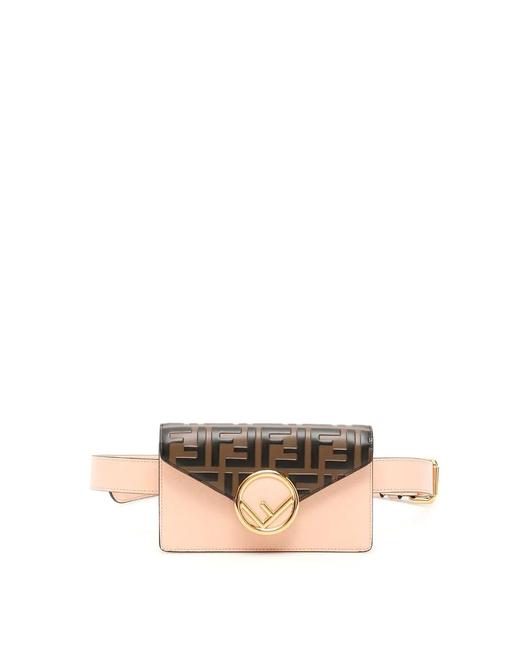 Fendi Belt Cr New Pink Brown Leather Cross Body Bag 