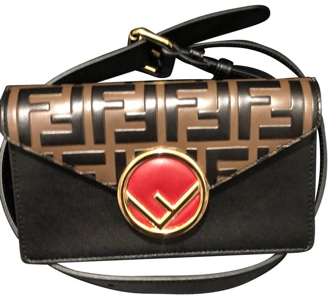 Fendi Belt Ff Black Leather Cross Body Bag 
