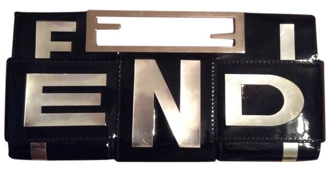 Fendi Black and Silver Clutch 