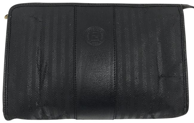 Fendi Black Canvas Clutch 