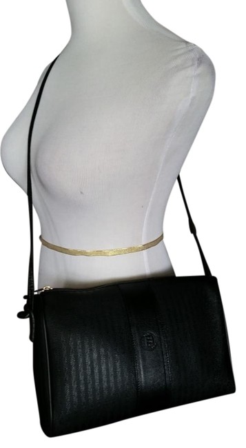Fendi Black Canvas Cross Body Bag 
