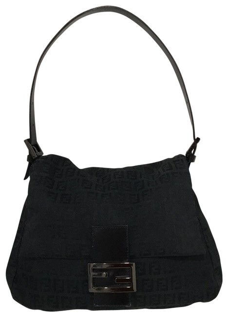 Fendi Black Fabric Hobo Bag 
