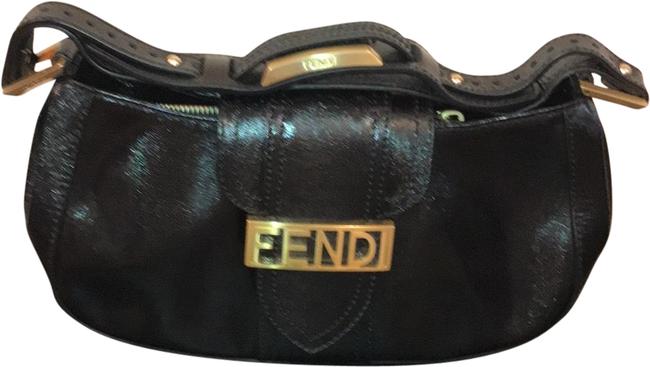 Fendi Black Leather Clutch 