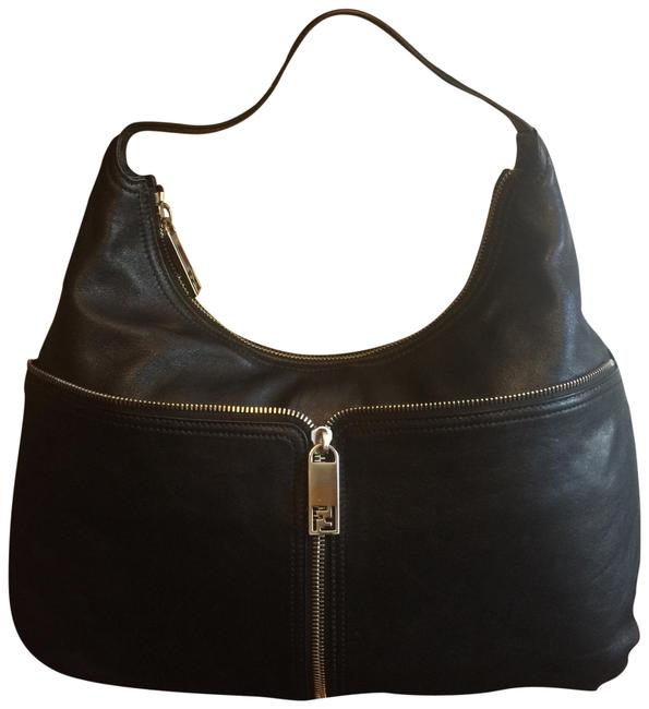 Fendi Black Leather Hobo Bag 