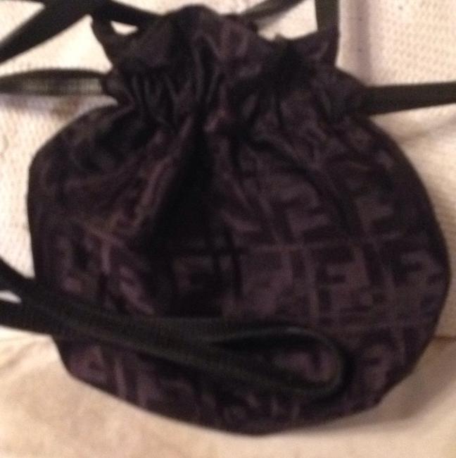 Fendi Black Nylon W Leather Cross Body Bag 