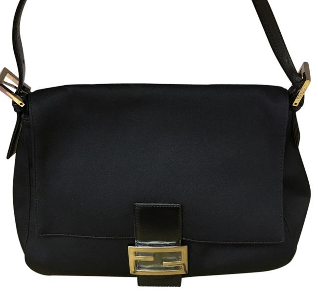 Fendi Black Satin Hobo Bag 