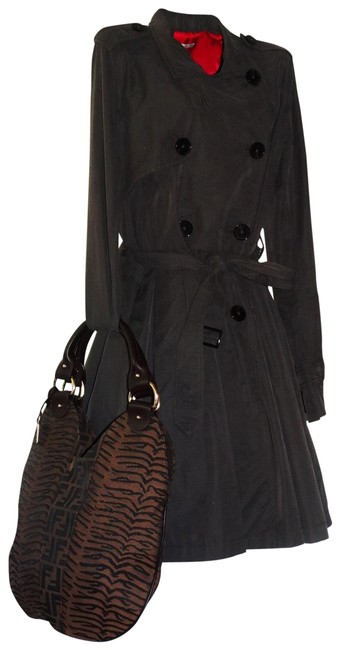 Fendi Tote Bag Borsa Devil Stonata TigerZucca Tobacco Brown Canvas Satchel 