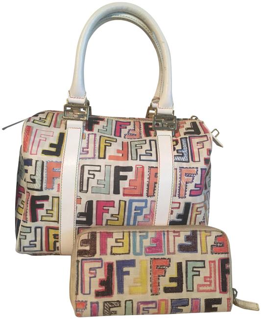 Fendi Boston And Wallet Multi Color Leather Hobo Bag 