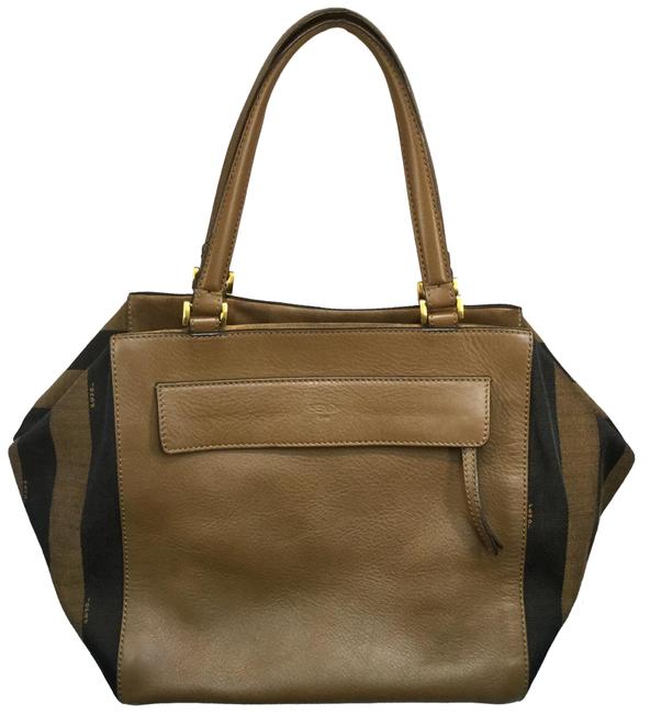 Fendi Boston Brown Calfskin Leather Satchel 