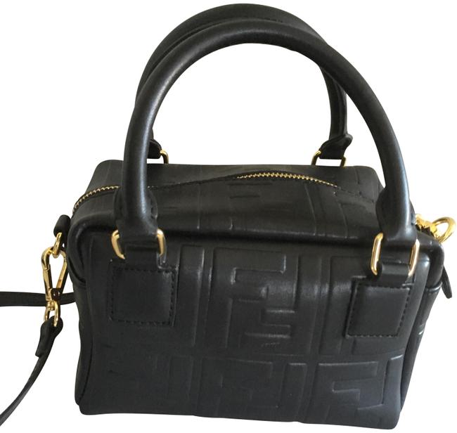 Fendi Boston Small Black Leather Cross Body Bag 