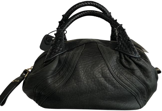 Fendi Bowler Black Leather Satchel 