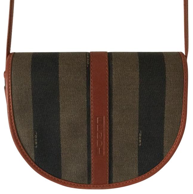 Fendi Brown and Black Leather Cross Body Bag 