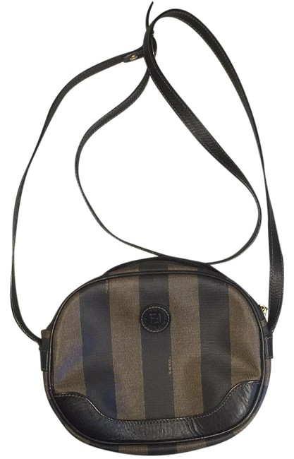 Fendi Brown and Tan Coated Canvas Cross Body Bag 
