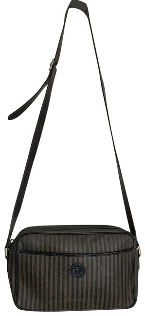 Fendi Brown Coated Canvas Cross Body Bag 
