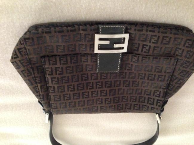 Fendi Brown Fabric Satchel 