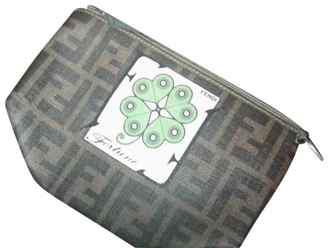 Fendi Brown Green Clutch 